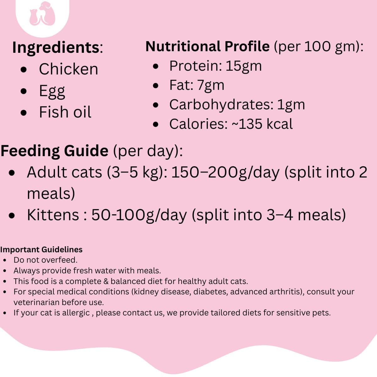 Premium Organic Home Made Cat Food - 100g - 2